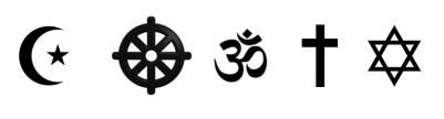 Christianity Judaism Islam Buddhism Hinduism symbols
